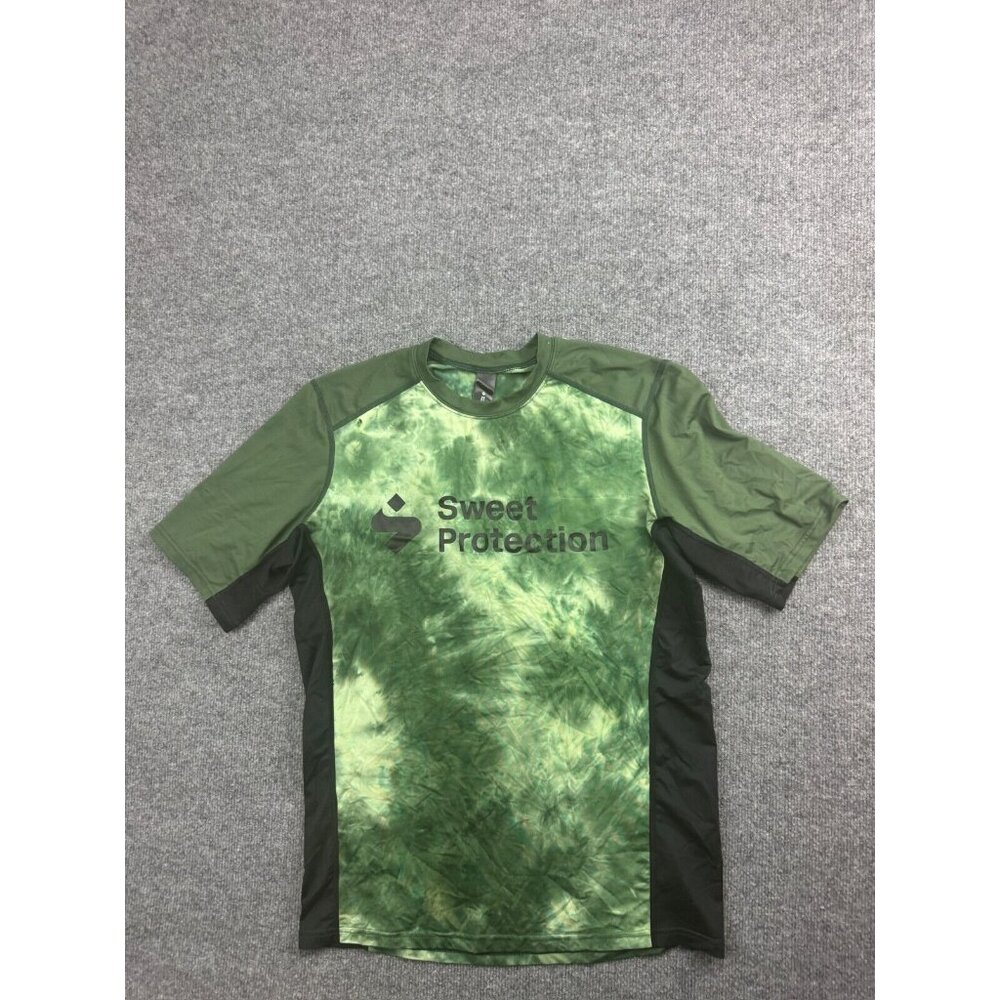 Sweet Protection Shirt Men's Large Green Tie Dye Short Sleeve Crew Neck